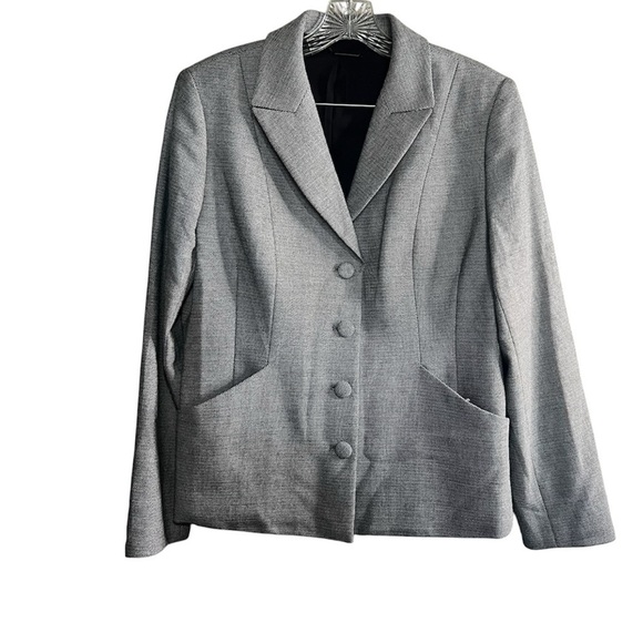 Elie Tahari Gray Heathered 4 Button Long Line Career Blazer - Picture 1 of 7